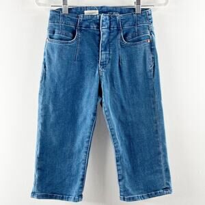 Pilcro High Rise Straight Leg Denim Regular Fit Capri Jeans Blue Wash 27